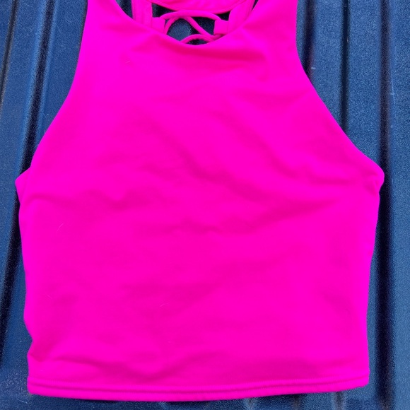 ALO Yoga Tops - ALO Yoga Hot Pink Strappy Crop Tank